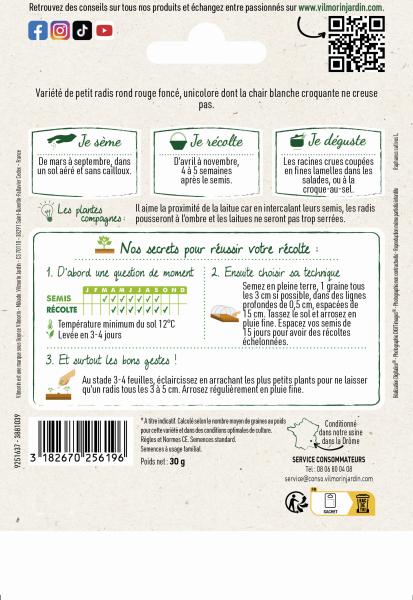 Potagères - Radis Rond Ecarlate - Grand Modèle - MEDIA_PACKAGING_VERSO